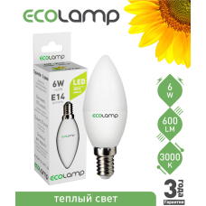 LED лампа 6 Вт, E14 тепле світло